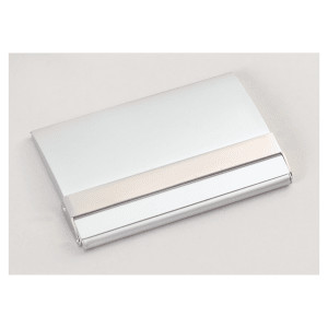 2 1/2" x 3 3/4" Matte Silver Business Card Case