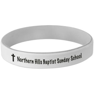 3 3/4" White/Black Custom Engraved Bracelet