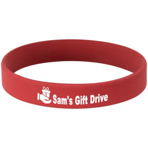 4 1/8" Red/White Custom Engraved Bracelet