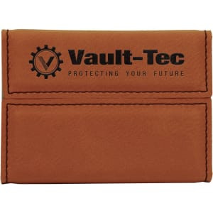 3 3/4" x 2 3/4" Rawhide Engraved Faux Leather Hard Business Card Holder