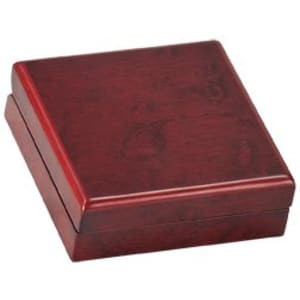 3 3/4" x 3 3/4" Rosewood Finish Medal Box