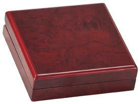 4 1/4" x 4 1/4" Rosewood Finish Medal Box - Rosewood