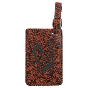 4 1/4" x 2 3/4" Football Engraved Faux Leather Luggage Tag