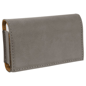 4 3/4" x 3 1/8" Gray Engraved Faux Leather  Pill Box