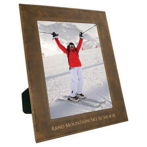 8" x 10" Rustic/Gold Engraved Faux Leather Photo Frame