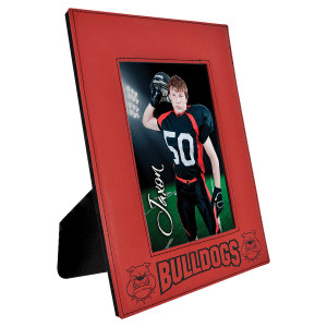 5" x 7" Red Engraved Faux Leather Photo Frame