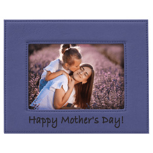 5" x 7" Purple Engraved Faux Leather Photo Frame