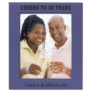 8" x 10" Purple Engraved Faux Leather Photo Frame