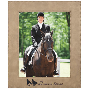 8" x 10" Light Brown Engraved Faux Leather Photo Frame