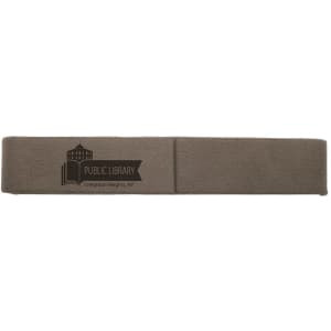 6 1/2" x 1" Gray Engraved Faux Leather Single Pen Case