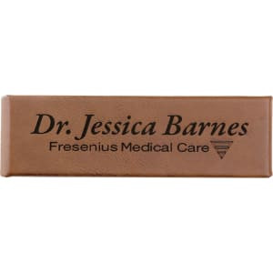 6 1/2" x 2" Dark Brown Engraved Faux Leather Double Pen Case
