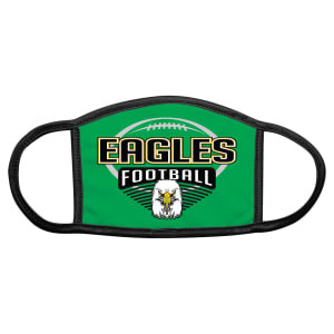 6" x 4" Small Custom Printed Face Mask With Nose Bridge & Black Trim & Ear Loops