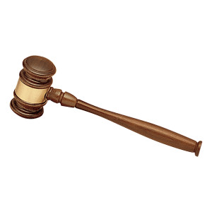 9 3/4" Walnut Gavel with a Gold Gavel Band