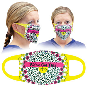 7 1/4" x 4 3/4" Large White Custom Printed Face Mask