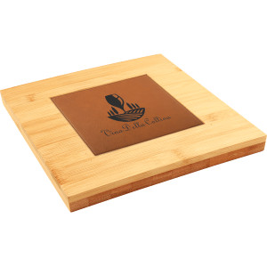 7 1/4" x 7 1/4" Bamboo Trivet with Recessed Area for 4 1/4" Tiles