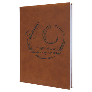 7" x 9 3/4" Rawhide Engraved Faux Leather Journal with Lined Notepad