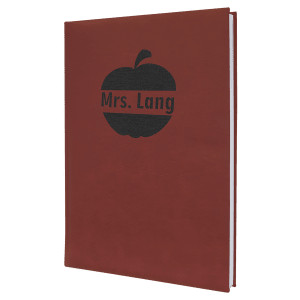 7" x 9 3/4" Rose Engraved Faux Leather Journal with Lined Notepad