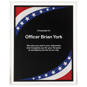 7" x 9" Stars & Stripes Border Clear-Plaq Acrylic