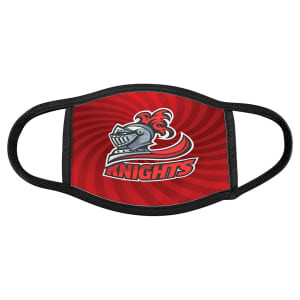 6 1/2" x 5 1/2" Large Custom Printed Face Mask with Black Trim & Ear Loops