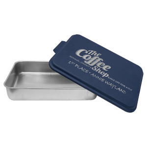 9" x 13" Aluminum Cake Pan with Navy Blue Lid