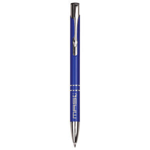 Blue with Silver Trim Custom Engraved Pen