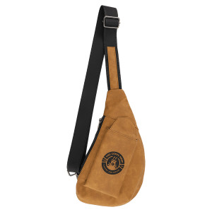 Crescent Bag - Engraved Faux Leather, Creekside Collection, Light Brown
