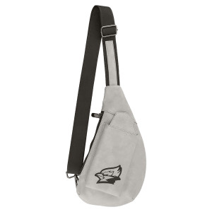 Crescent Bag - Engraved Faux Leather, Creekside Collection, Light Gray