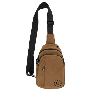 Explorer Bag - Engraved Faux Leather, Creekside Collection, Medium Brown