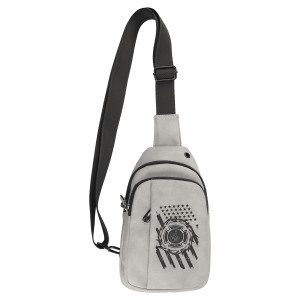 Explorer Bag - Engraved Faux Leather, Creekside Collection, Light Gray