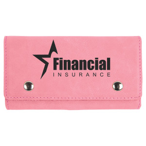 Pink Engraved Faux Leather Card & Dice Set