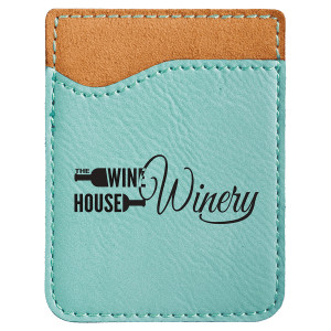 Teal Engraved Faux Leather Phone Wallet