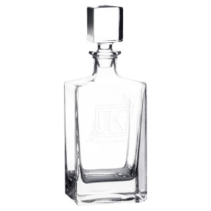 Polar Camel 810 mL Rectangle Glass Decanter in Black Gift Box with Printed Paper Sleeve