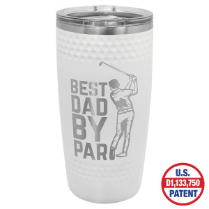 Polar Camel 20 oz. White Golf Tumbler - Smooth Center with Dimples and Slider Lid