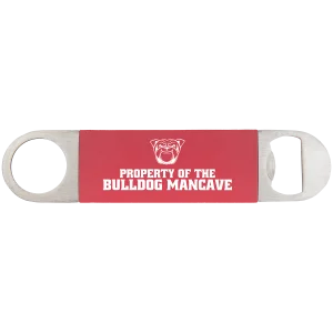 1 1/2" x 7" Red/White Bottle Opener with Silicone Grip