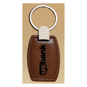 1 3/8" x 3 3/8" Leather Key Ring with Silver Hardware