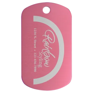 1" x 2" Pink Anodized Aluminum  G.I. Tag