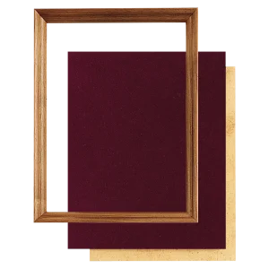 10" x 13" American Walnut Shadow Box Frame with Maroon Velour Backing