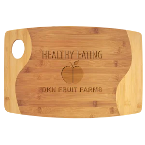 17 3/4" x 11 3/4" Bamboo Two Tone Cutting Board with Handle