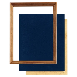 12" x 15" Walnut Shadow Box Frame wth Blue Velour Backing