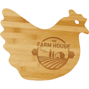 13 1/2" x 10 7/8" Bamboo Hen Shaped Cutting Board