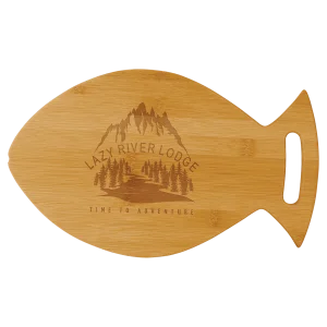 14" x 8 1/2" Bamboo Fish Shaped Cutting Board