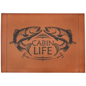 16" x 12" Rawhide Engraved Faux Leather Insert for Serving Tray
