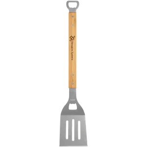 19 1/4" Bamboo Barbeque Spatula with Bottle Opener