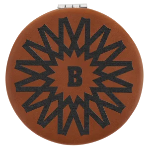 2 1/2" Rawhide Engraved Faux Leather Compact Mirror