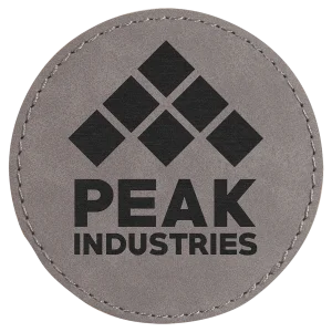 3" Gray Engraved Faux Leather Round Patch with Kota Pro Adhesive