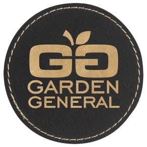 3" Black/Gold Engraved Faux Leather Round Patch with Kota Pro Adhesive