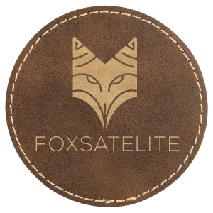 3" Rustic/Gold Engraved Faux Leather Round Patch with Kota Pro Adhesive