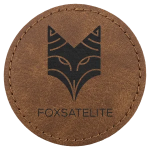 2 1/2" Dark Brown Premier Engraved Faux Leather Round Patch with Kota Pro Adhesive - Creekside Collection