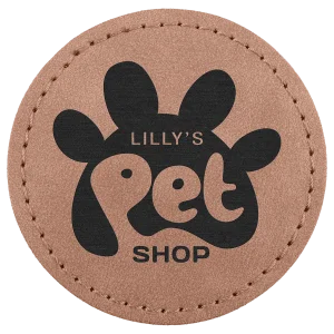 2 1/2" Blush Premier Engraved Faux Leather Round Patch with Kota Pro Adhesive - Creekside Collection