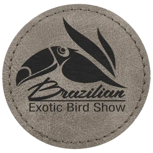 2 1/2" Gray Premier Engraved Faux Leather Round Patch with Kota Pro Adhesive - Creekside Collection